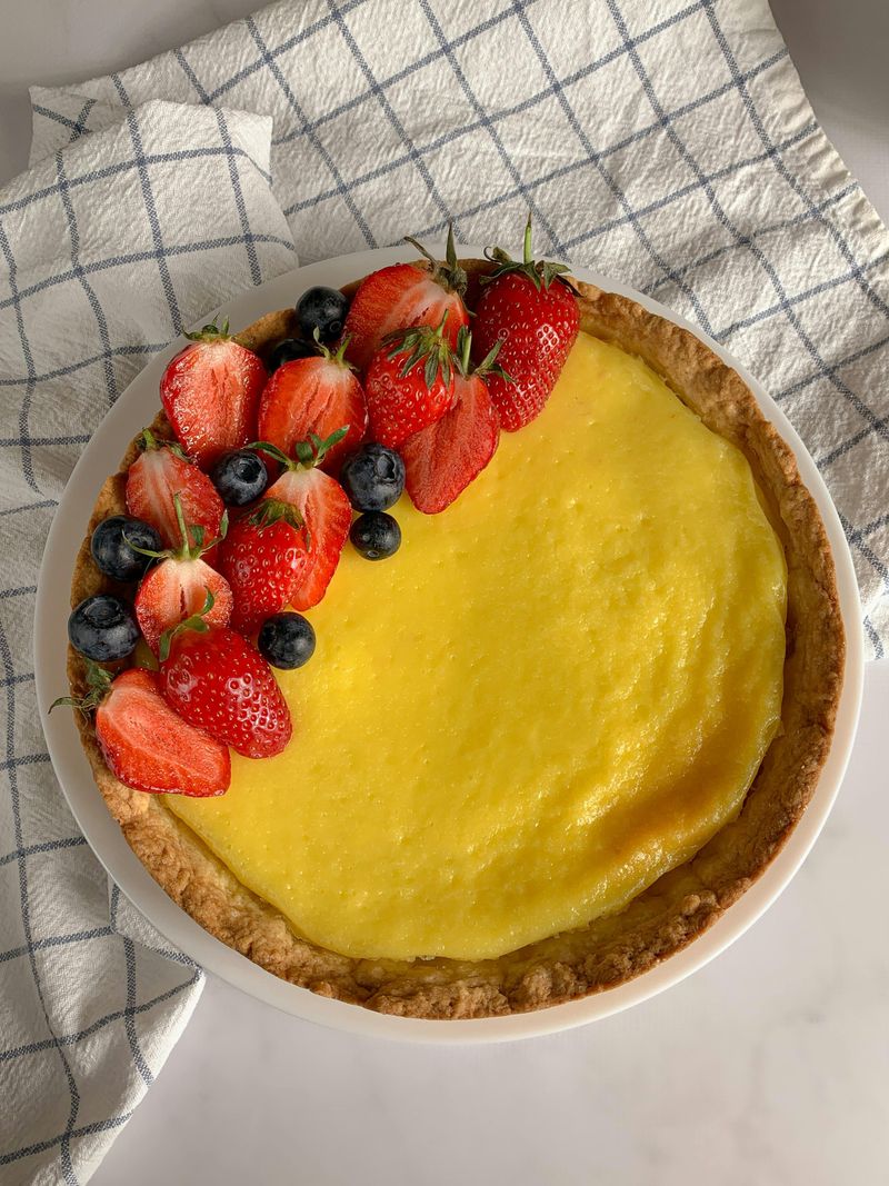 Brioche Tart with Crème Fraîche Custard