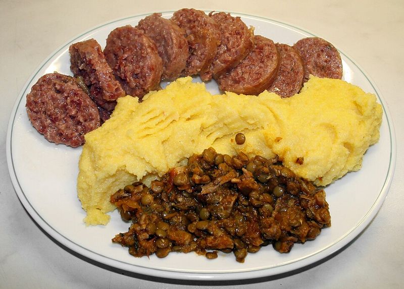 Cotechino With Lentils And Polenta
