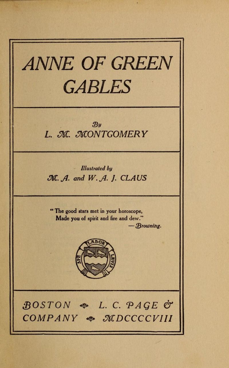 Anne Of Green Gables