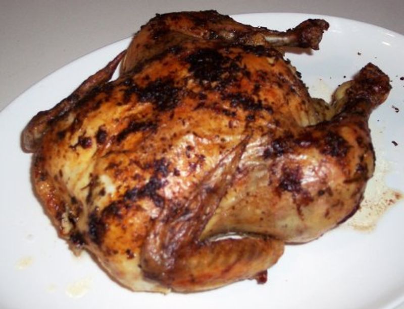 Roast Chicken with Cilantro-Mint Chutney