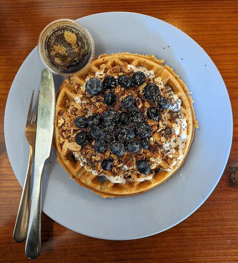 Blueberry Waffle with Light Syrup