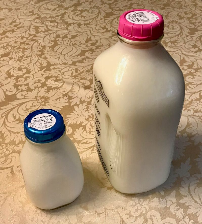 Milk in Glass Bottles or Waxed Cartons