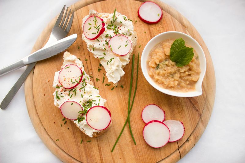 Radish and Herb Butter Toasts